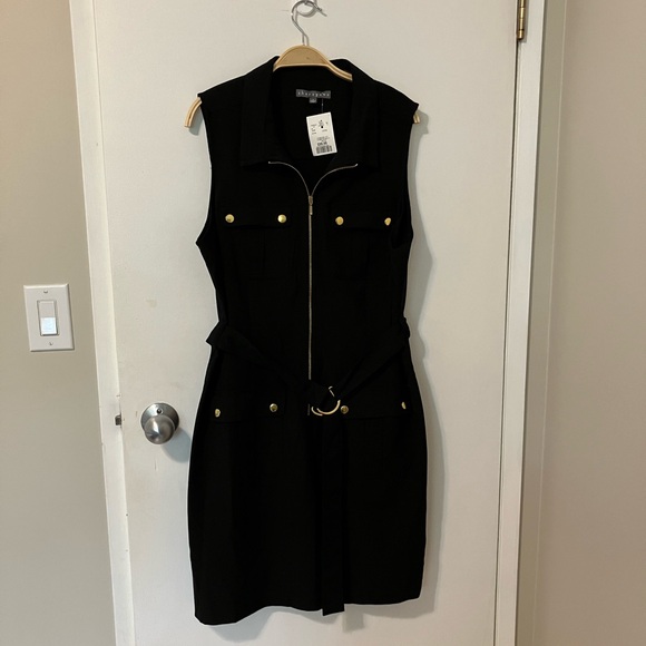 New with tags Sharagano sleeveless shirt dress with gold details - Picture 1 of 8